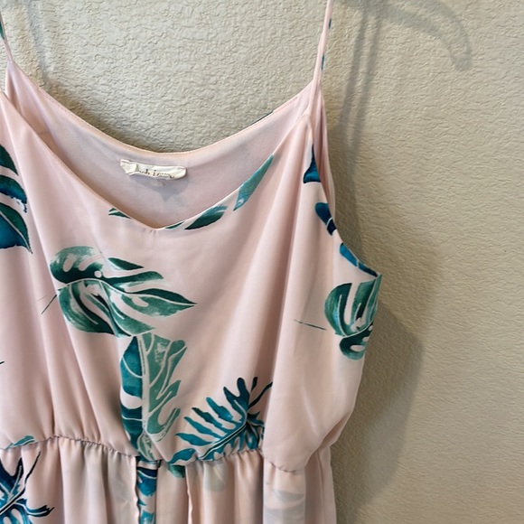 Peach Love California Summer Lovin' Palm Print Romper Maxi Size L - Picture 4 of 7